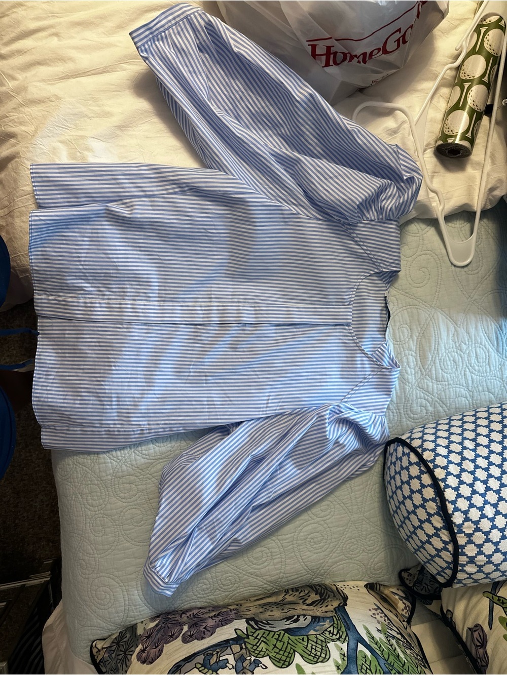 Zara blouse with stripes and hidden buttons